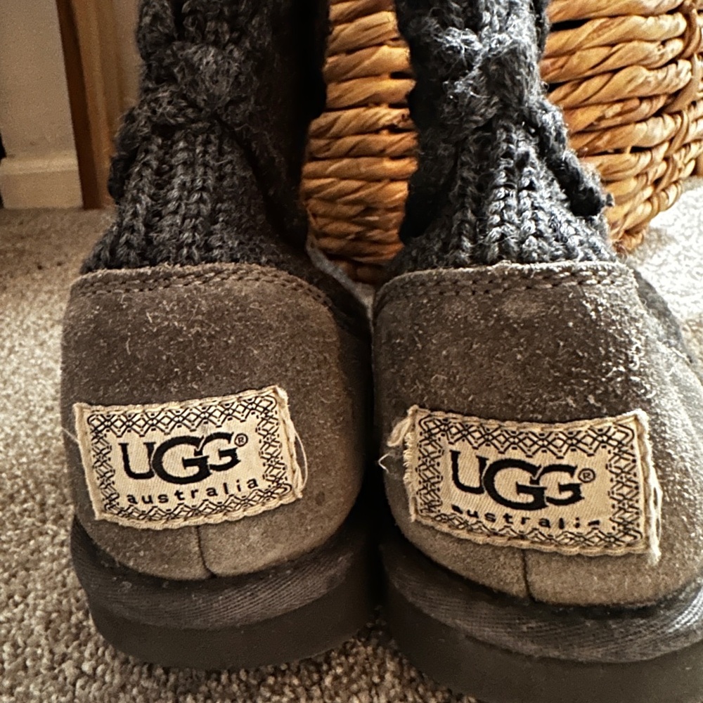 UGG Charcoal Knit Slippers